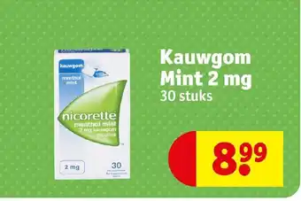 Kruidvat Kauwgom mint 2 mg aanbieding