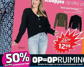 Trekpleister Vest met knopen aanbieding