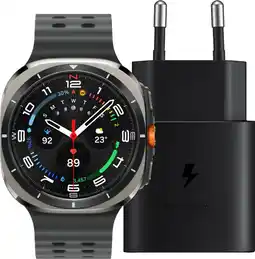 Coolblue Samsung Galaxy Watch Ultra 4G Zilver/Zwart 47mm + Oplader 25W aanbieding