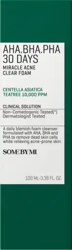 De Online Drogist Some By Mi AHA.BHA.PHA 30 Days Miracle Acne Clear Foam aanbieding