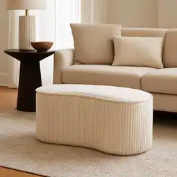 Action Poef rib - crème-wit aanbieding