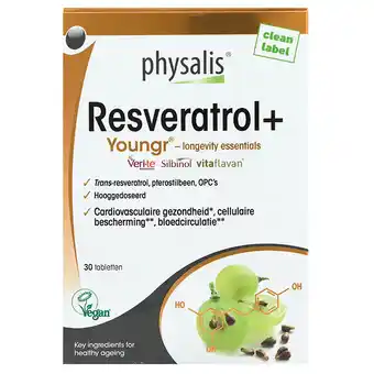 Holland & Barrett Physalis Resveratrol+ Youngr - 30 tabletten aanbieding