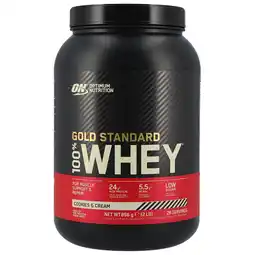 Holland & Barrett Optimum Nutrition Gold Standard 100% Whey Cookies & Cream - 896g aanbieding