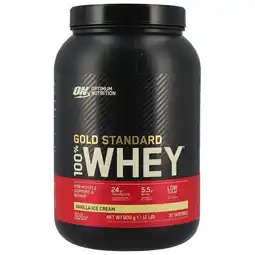 Holland & Barrett Optimum Nutrition Gold Standard 100% Whey Vanilla Ice Cream - 900g aanbieding