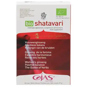 Holland & Barrett OJAS Ayurveda Bio Shatavari - 60 capsules aanbieding