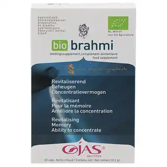 Holland & Barrett OJAS Ayurveda Bio Brahmi - 60 capsules aanbieding