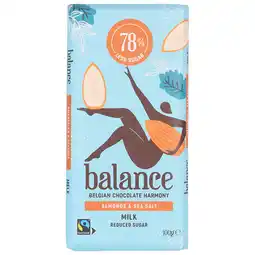 Holland & Barrett Balance Amandel Zeezout Chocoladereep - 100g aanbieding