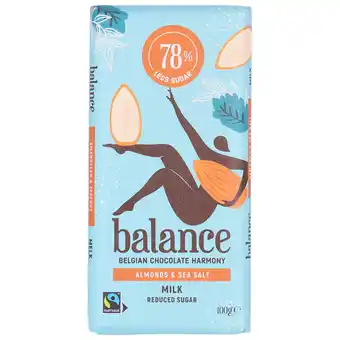 Holland & Barrett Balance Amandel Zeezout Chocoladereep - 100g aanbieding