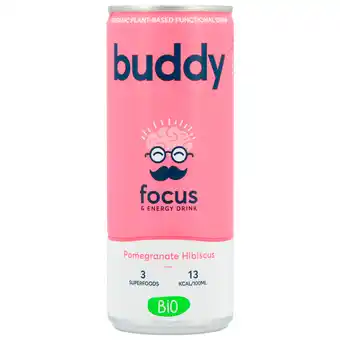 Holland & Barrett Buddy Focus & Energy Drink Pomegranate Hibiscus - 250ml aanbieding