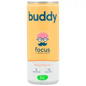 Holland & Barrett Buddy Focus & Energy Drink Mango Passion - 250ml aanbieding