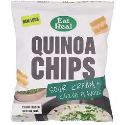 Holland & Barrett Eat Real Quinoa Chips Sour Cream + Bieslook - 40g aanbieding
