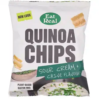 Holland & Barrett Eat Real Quinoa Chips Sour Cream + Bieslook - 40g aanbieding