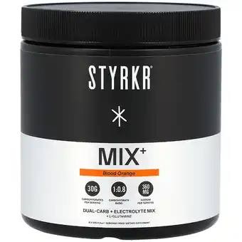 Holland & Barrett STYRKR MIX+ Elektrolyten en Koolhydraten Blood Orange - 555g aanbieding