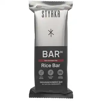 Holland & Barrett STYRKR BAR30 Rice Bar Dark Chocolate Chip - 44g aanbieding