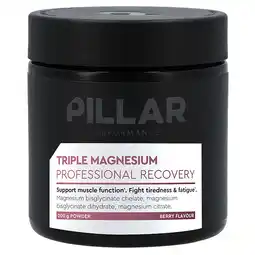 Holland & Barrett PILLAR Performance Triple Magnesium Professional Recovery Poeder Bessensmaak - 200g aanbieding