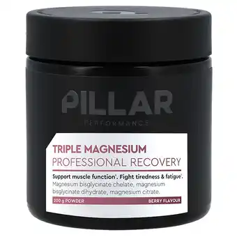 Holland & Barrett PILLAR Performance Triple Magnesium Professional Recovery Poeder Bessensmaak - 200g aanbieding