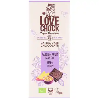 Holland & Barrett Lovechock Date Chocolate Passion Fruit Mango 69% – 70g aanbieding
