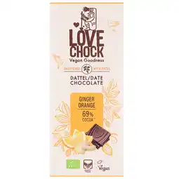 Holland & Barrett Lovechock Date Chocolate Ginger Orange 69% - 70g aanbieding