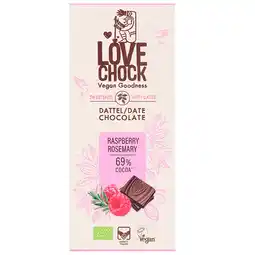 Holland & Barrett Lovechock Date Chocolate Raspberry Rosemary 69% – 70g aanbieding