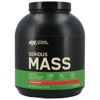 Holland & Barrett Optimum Nutrition Serious Mass Strawberry - 2,73 kg aanbieding