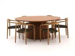 Kees Smit Bellagio Berbaro/Santa Severina ø180cm dining tuinset 7-delig stapelbaar aanbieding