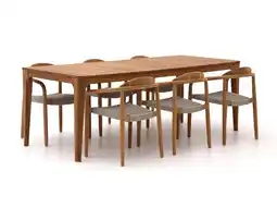 Kees Smit Bellagio Berbaro/Bruca 220cm dining tuinset 7-delig stapelbaar aanbieding