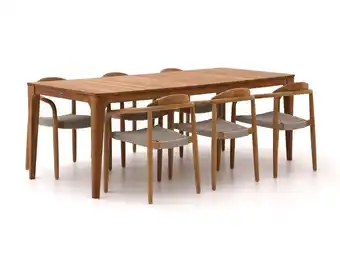 Kees Smit Bellagio Berbaro/Bruca 220cm dining tuinset 7-delig stapelbaar aanbieding