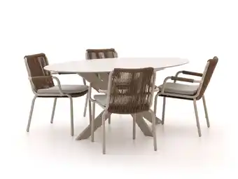 Kees Smit Bellagio Caronia/Furato ellips 200cm dining tuinset 5-delig stapelbaar aanbieding