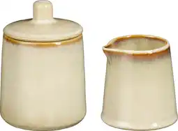 Intratuin Mica Decorations suiker en melkstel Racco beige D 7,5 H 11 cm aanbieding