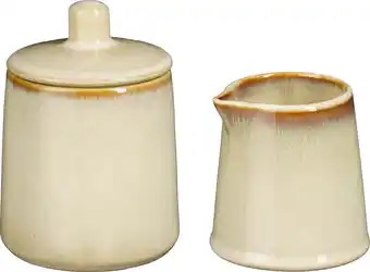 Intratuin Mica Decorations suiker en melkstel Racco beige D 7,5 H 11 cm aanbieding