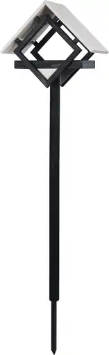 Intratuin Intratuin vogelvoerderhuisje Kubus zwart/beige 48 x 25 x 177 cm aanbieding