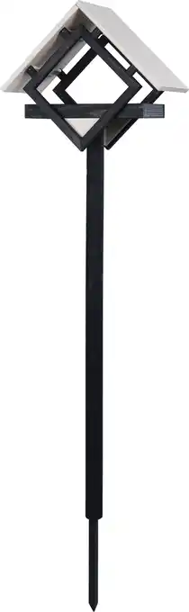 Intratuin Intratuin vogelvoerderhuisje Kubus zwart/beige 48 x 25 x 177 cm aanbieding