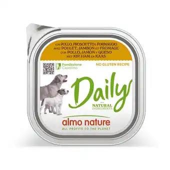 Zooplus 9x300g Almo Nature Daily met kip, ham en kaas hondenvoer nat aanbieding