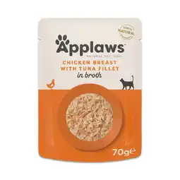 Zooplus Applaws Maaltijdzakjes in Bouillon Voordeelpakket 12 x 70 g Kattenvoer - Kipfilet met tonijnfilet aanbieding