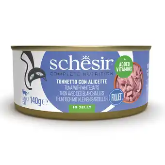 Zooplus Voordeelpakket: 24x140g Schesir Complete Nutrition in gelei tonijn met witte vis natvoer voor katten aanbieding