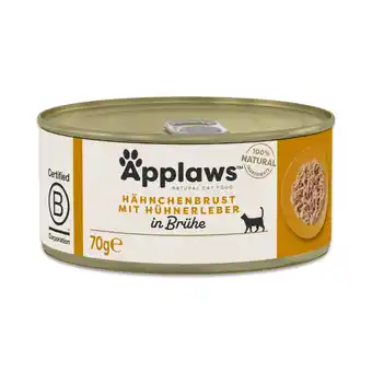 Zooplus Applaws in Bouillon 6 x 70 g Kattenvoer - Kipfilet met kippenlever aanbieding