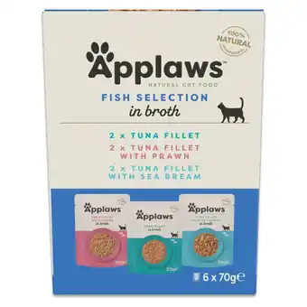 Zooplus Mixpack Applaws Maaltijdzakjes in Bouillon 12 x 70 g Kattenvoer - Mixpakket Tonijn (3 Soorten) aanbieding