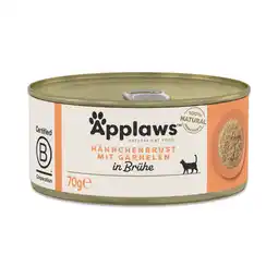 Zooplus Applaws in Bouillon 6 x 70 g Kattenvoer - Kipfilet met garnalen aanbieding