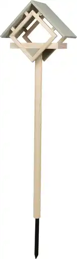 Intratuin Intratuin vogelvoerderhuisje Kubus naturel 48 x 25 x 177 cm aanbieding
