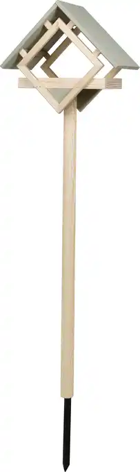 Intratuin Intratuin vogelvoerderhuisje Kubus naturel 48 x 25 x 177 cm aanbieding