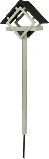 Intratuin Intratuin vogelvoerderhuisje Kubus grijs/zwart 48 x 25 x 177 cm aanbieding