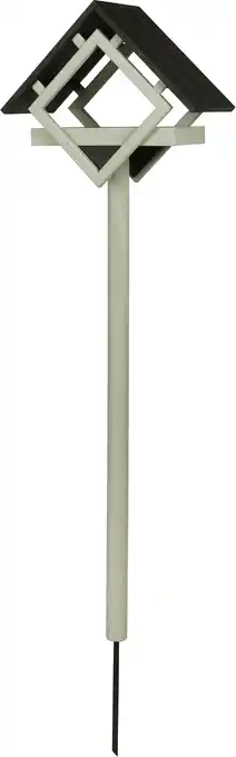 Intratuin Intratuin vogelvoerderhuisje Kubus grijs/zwart 48 x 25 x 177 cm aanbieding