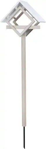 Intratuin Intratuin vogelvoerderhuisje Kubus beige 48 x 25 x 177 cm aanbieding