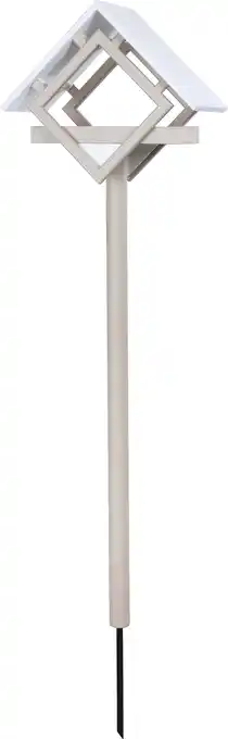 Intratuin Intratuin vogelvoerderhuisje Kubus beige 48 x 25 x 177 cm aanbieding