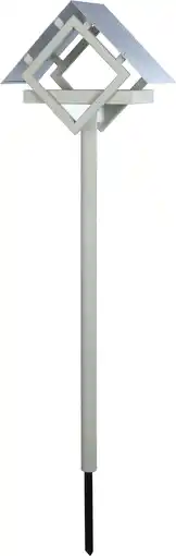 Intratuin Intratuin vogelvoerderhuisje Kubus grijs/zilver 48 x 25 x 177 cm aanbieding