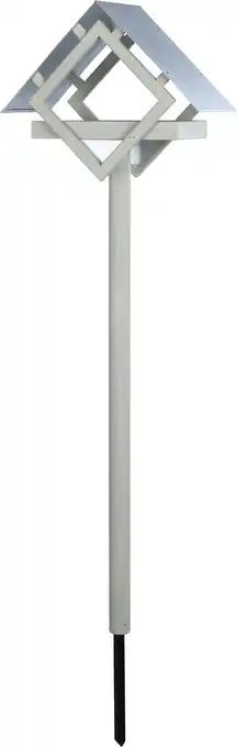 Intratuin Intratuin vogelvoerderhuisje Kubus grijs/zilver 48 x 25 x 177 cm aanbieding