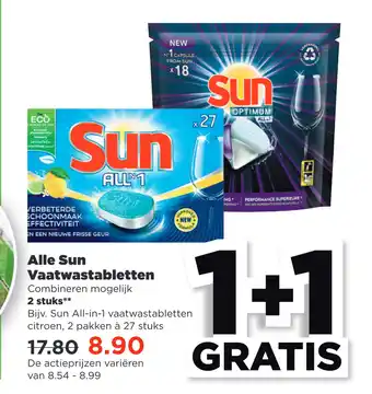 PLUS Alle Sun Vaatwastabletten aanbieding