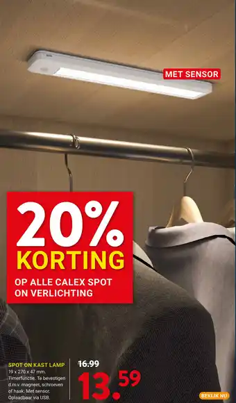 Kluswijs Spot on kast lamp aanbieding