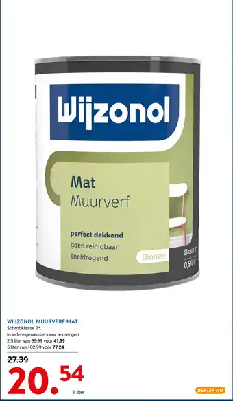 Kluswijs Wijzonol muurverf mat aanbieding