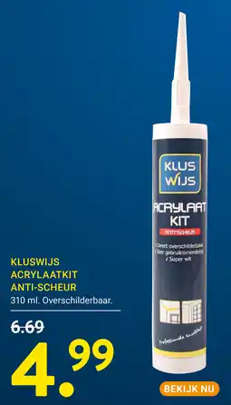 Kluswijs Kluswijs acrylaatkit anti-scheur aanbieding